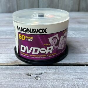 Magnavox DVD-R 50 Disc Pack 4.7 GB Data 120 mins Video 1-16X Speed Open Has 49